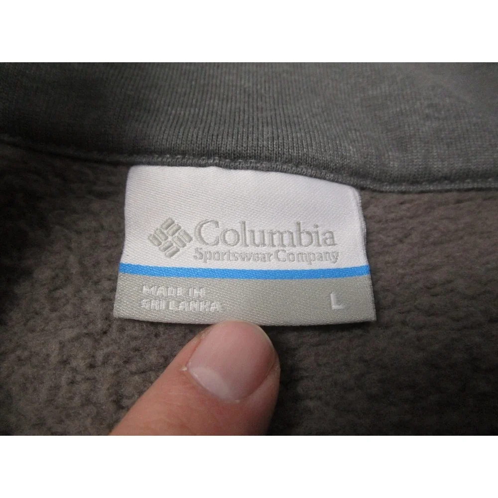 Columbia Sweater Mens Medium Gray 1/4 Zip Fleece‎ Pullover Outdoor Cotton Blend